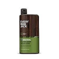 Vista 10 de Every Man Jack 2-en-1 Champú + Acondicionador de Árbol de Té y Cedro - Engrosar, Limpiar e Hidratar el Cabello con Coco, Aloe, Aceite de Árbol de Té