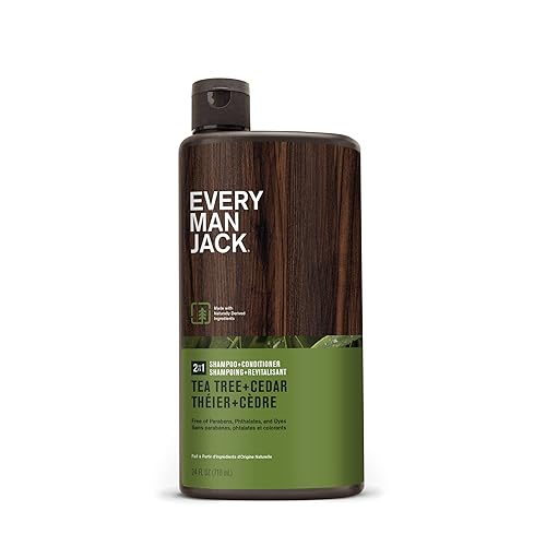 Miniatura 10 de Every Man Jack 2 en 1 árbol de té + champú de cedro + acondicionador - Espesa, limpia e hidrata el cabello con coco, aloe, aceite de árbol de té,