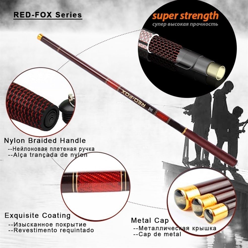 Canna da pesca ad alto tenore di carbonio In fibra di carbonio telescopica canna da pesca ultra-leggero flusso mano Polo Carp Feeder