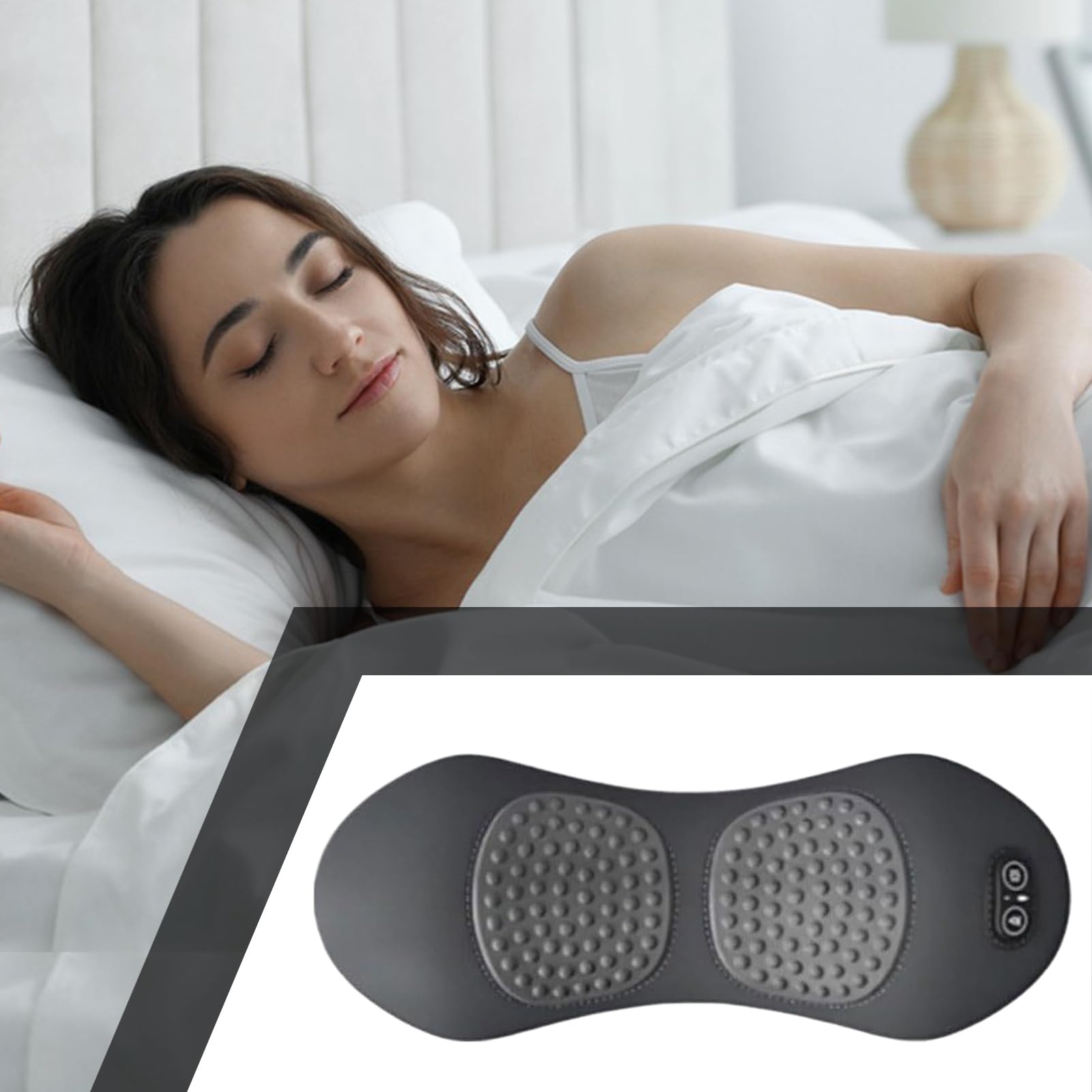 Cojín Masajeador de Espalda Almohada relajante calmante | Almohadilla Térmica Portátil para Cintura Para Coche Sofá Reclinable Viaje Hogar Oficina Dormitorio Estudio