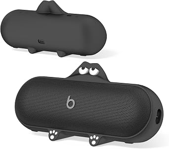 Kawaii Cute Case for Wireless Bluetooth Speaker, Compatible with Beats Pill, Anti-Scratch Protective Sleeve Black