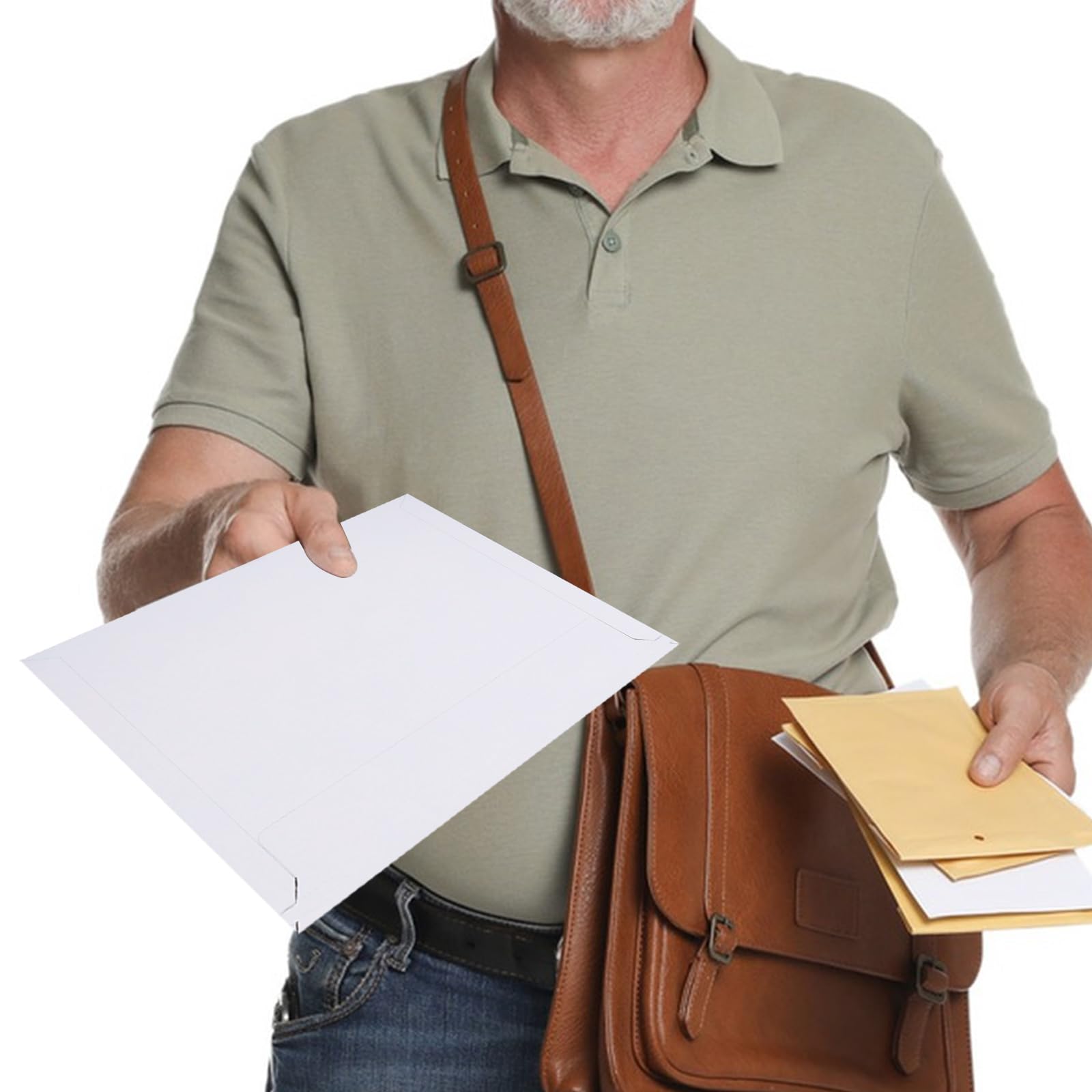 Lot de 50 enveloppes A4 blanches à patte autocollante - 323 x 229 mm - 250 g/m² - Pour la maison, le bureau et le courrier d'affaires