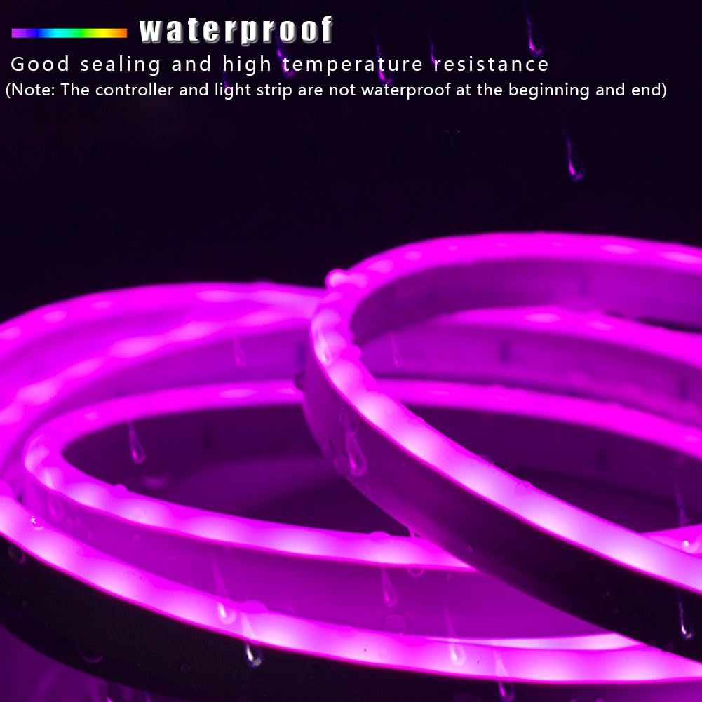 Tira neón LED 5m,cuerda luz LED silicona,control inteligente luces LED for juegos a través aplicaciones y controladores infrarrojos,se puede usar for tiras neón rgb impermeables al aire libre