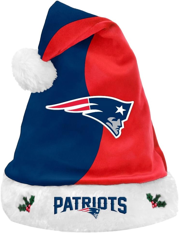FOCO New England Patriots 2017 NFL Basic Logo Plush Christmas Santa Hat