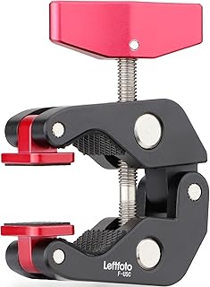 Leftfoto Universal Super Clamp,Crab Shaped Camera Clamp,All-Metal Pliers Clip w/1/4' and 3/8' Thread for Tripod Legs/Bicycles/Table/LCD Field Monitors/Microphones/Gopro Sports Camera