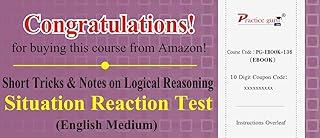 Practice Guru Short Tricks and Notes on Logical Reasoning - Situation Reaction Test (Activation Key Card) Price In India
