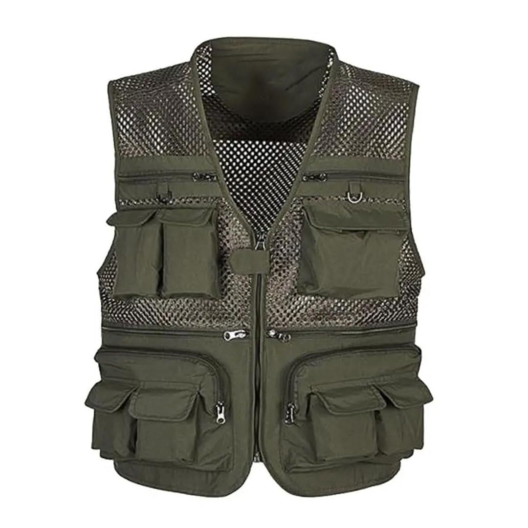 Gilet da uomo multi tasca fotografia pesca a mosca gilet da caccia all'aperto viaggio ad asciugatura rapida giacca pescatore