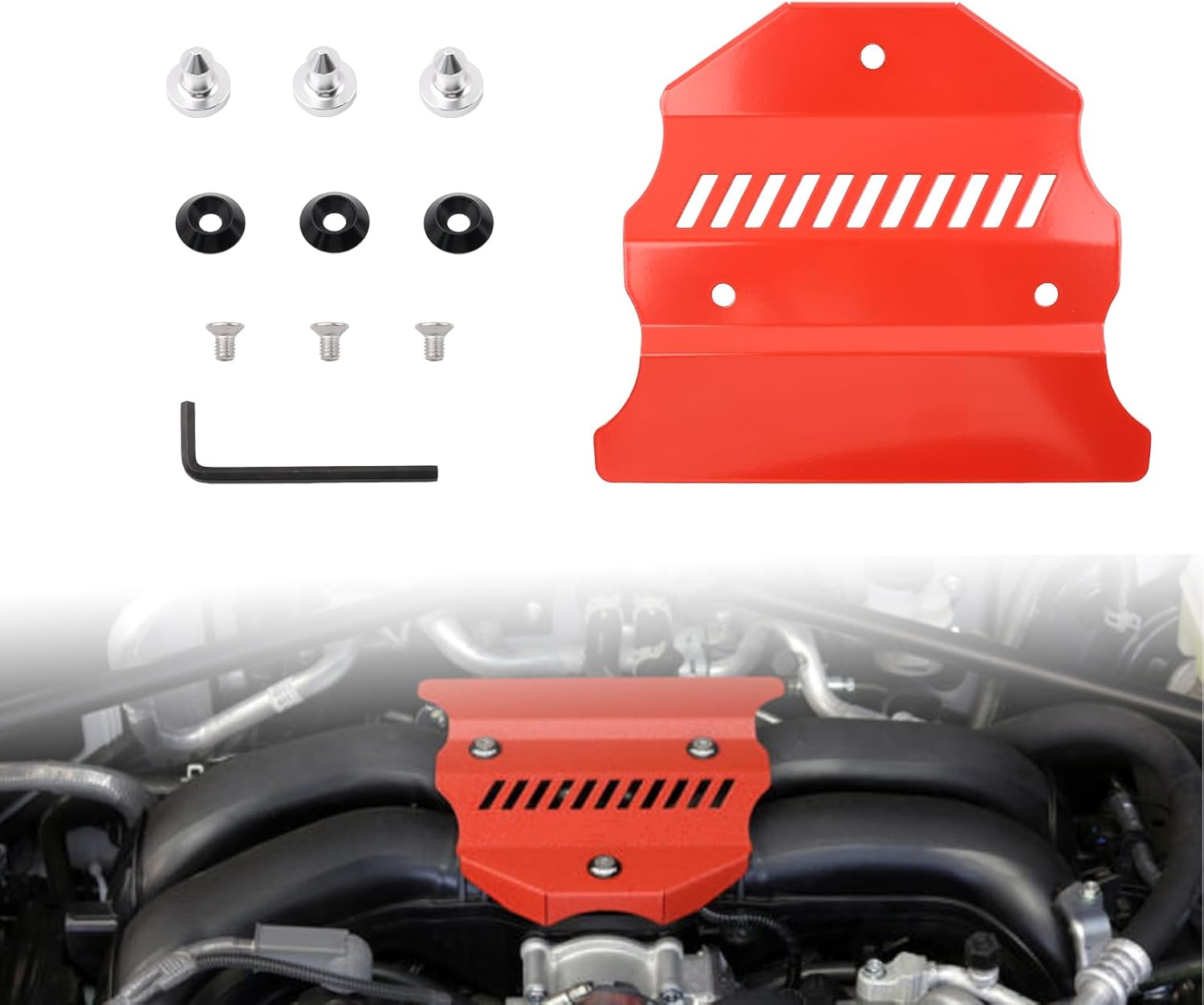 Engine Cover Compatible with 2022+ Subaru BRZ & Toyota GR86 Red Wrinkle