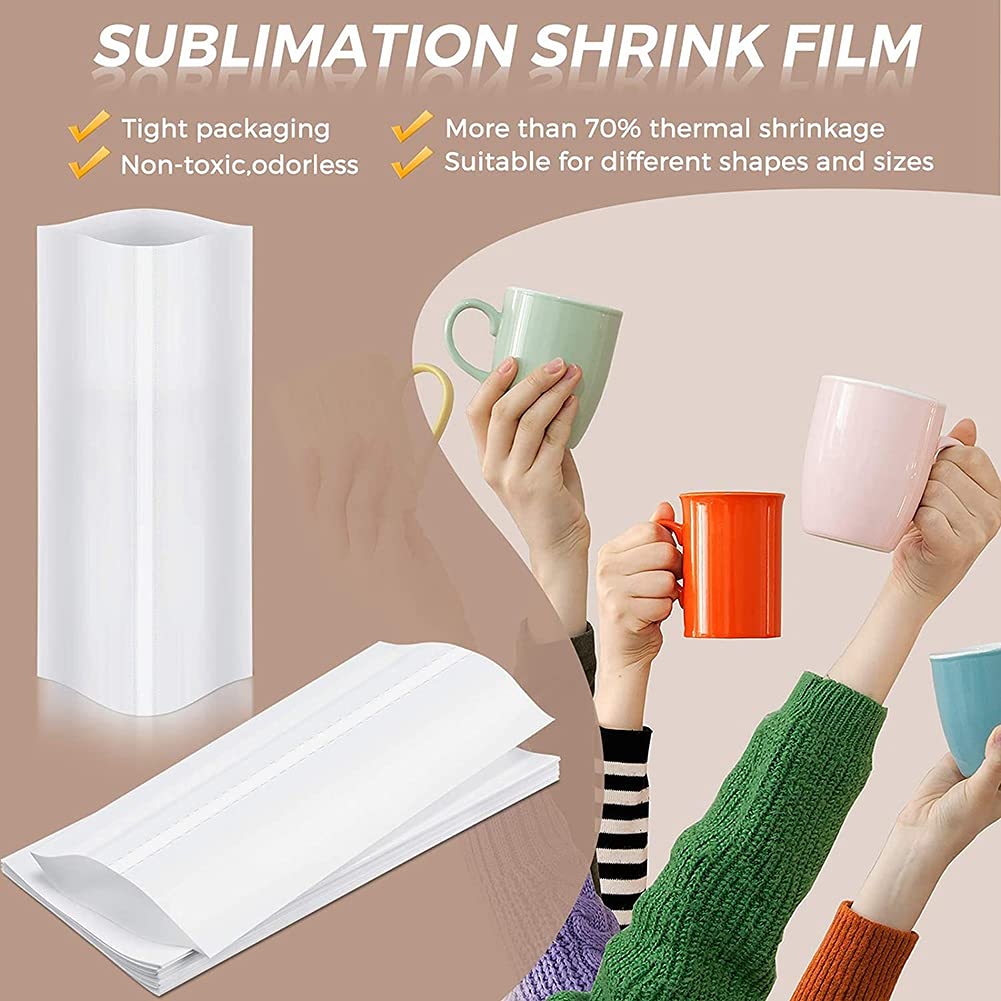 70Pcs Film di sublimazione 5X10 pollici pellicola termorestringente bianca per tazza