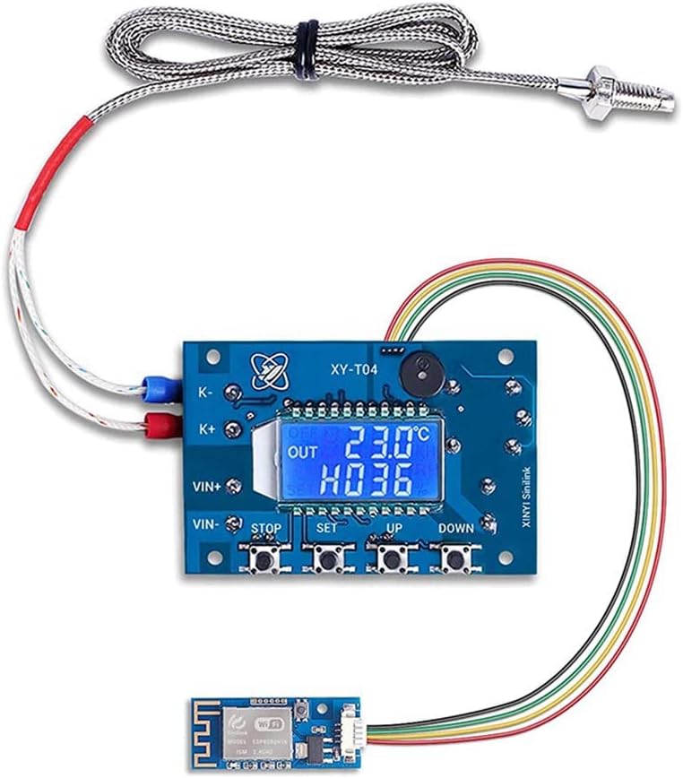 12V DC Digital Temperature Controller, WiFi APP Control High Temperature Control Module -99 Celsius-999 Celsius 24V