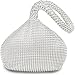 Alifyt Mini sac à main tendance pour femme avec strass en forme de pochette - Argenté - Argenté., Small