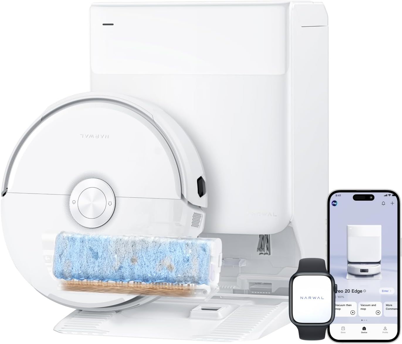 NARWAL Freo 20 Edge Robot Vacuum and Mop with 31000Pa Suction and Self-Emptying Dock