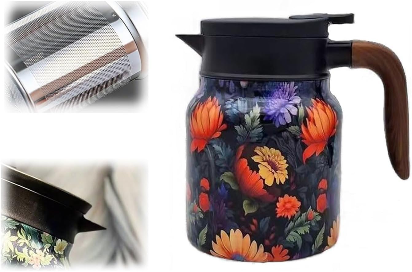 Raidley vintage floral pattern tea thermos, vintage floral pattern tea ...