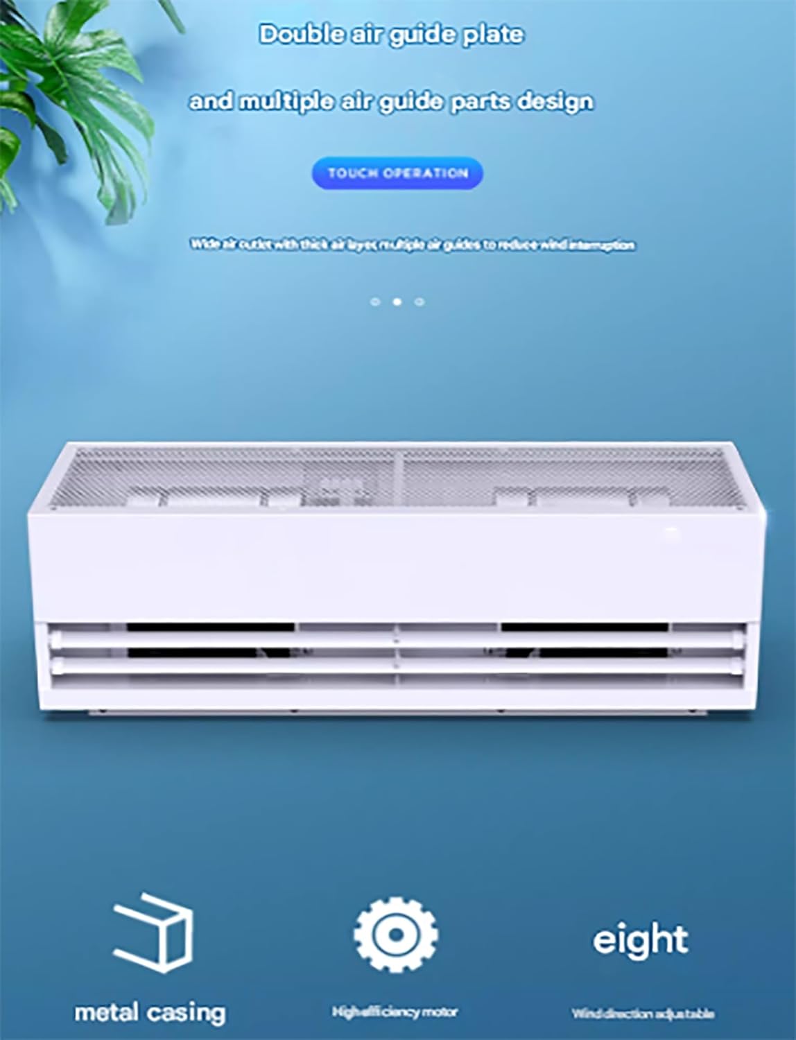 Industrial Air Curtain - Wall Mounted Centrifugal Over Door Fan, Easy Install, 220V, Unheated, 35 Inch for Storehouse