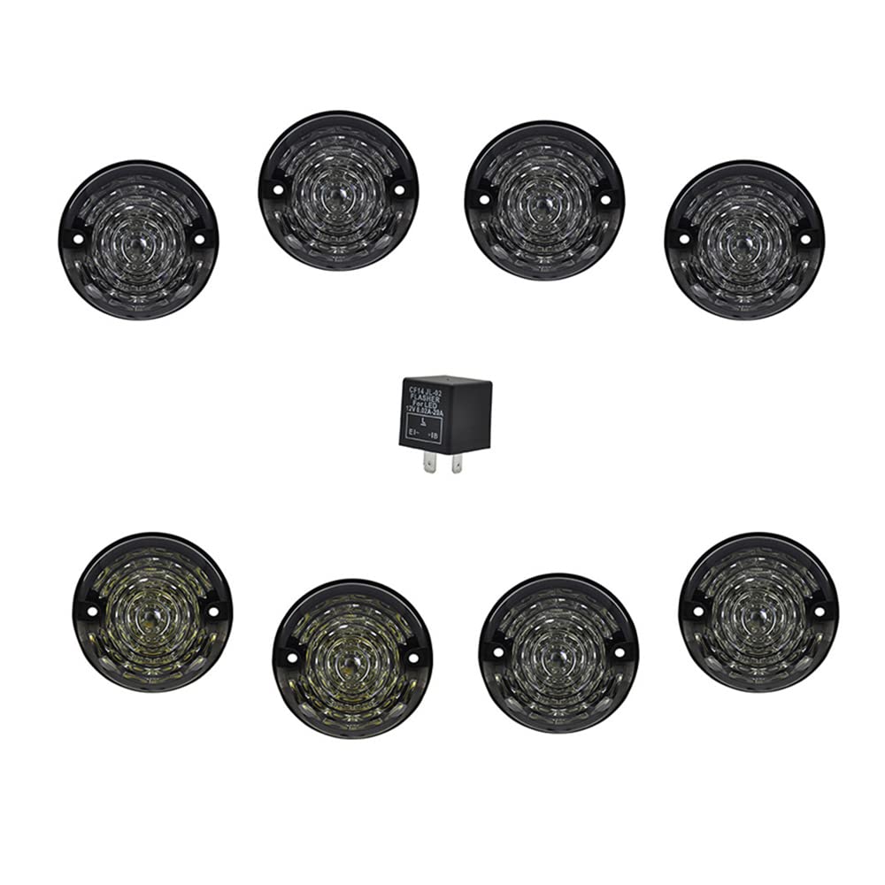 Baceyong Kit di aggiornamento luci LED Defender 8x, dimensioni standard, luce laterale anteriore ambra, luce posteriore con indicatore di direzione, compatibile con Land Rover Defender 1990-2016