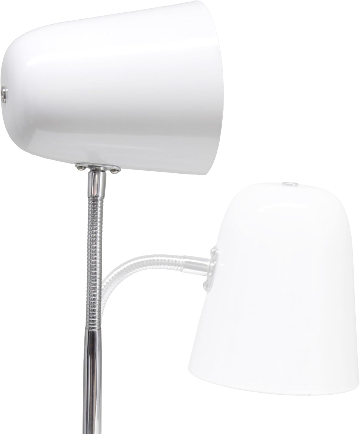 Simple Designs LD1075-OFF 15.28" Sleek Essentials Minimalist Metal Desk Task Lamp, for Office, Desk, Nightstand, Dorm, Off White