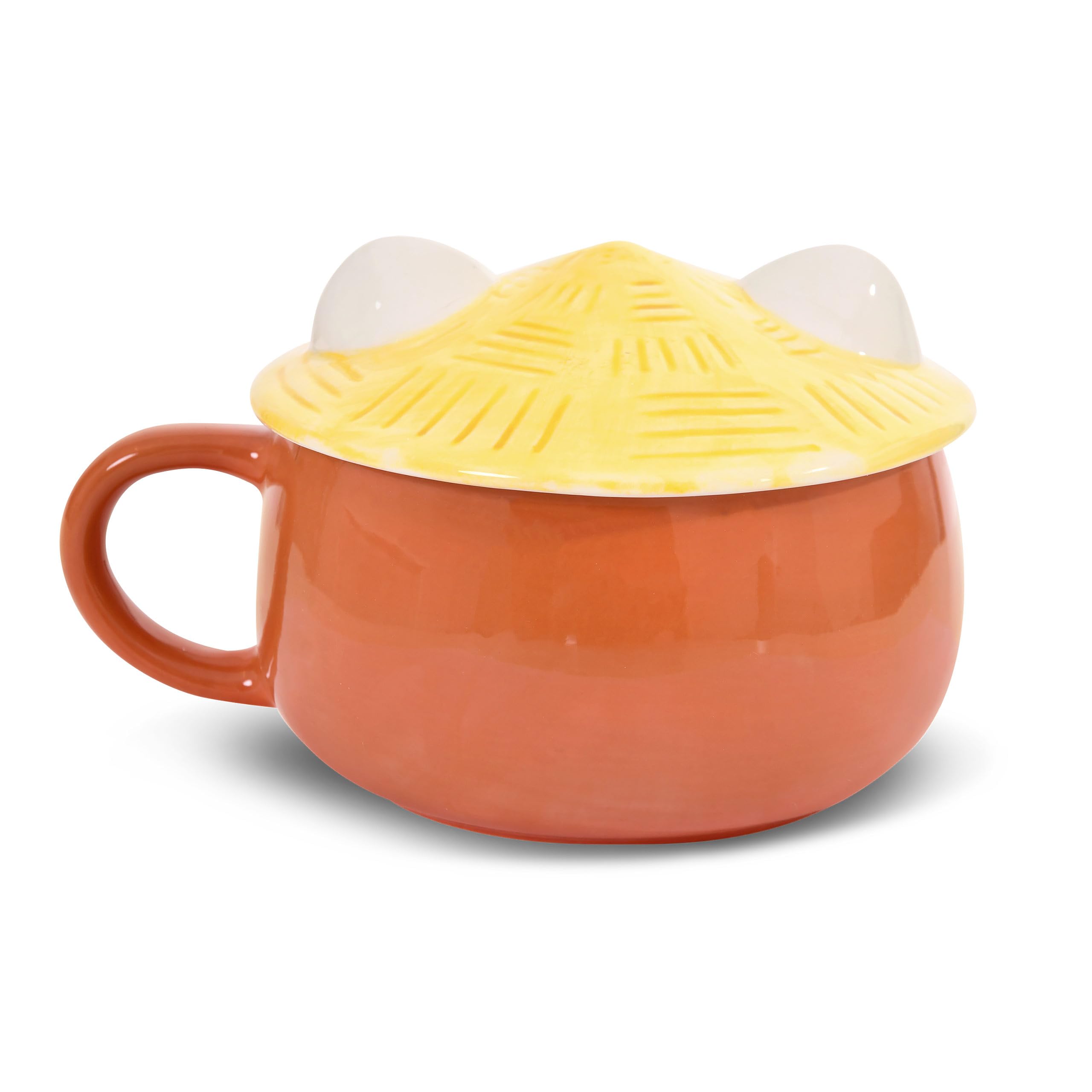 Elbenwald Mug Kawaii Red Panda Design with Lid - Capacity 450 ml, Height 9 cm (with Lid) - in Ceramic Red for Anime Fans - Image 4