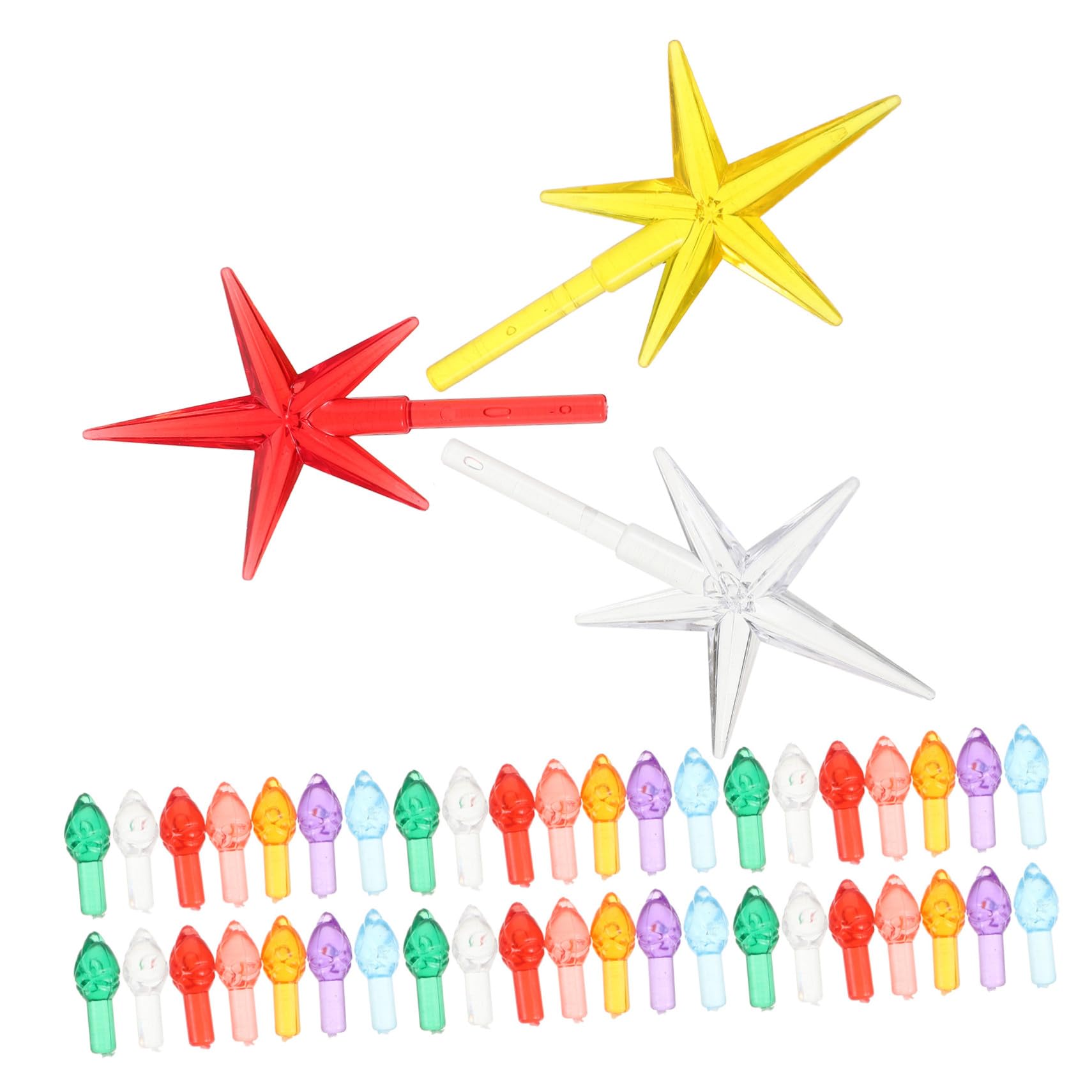 STOBAZA 103 Pcs Ceramic Christmas Tree Replacement Lights with Large Plastic Olive-Shaped Bulbs and Light-up Star Topper Holiday DIY Decorations for Various Tree