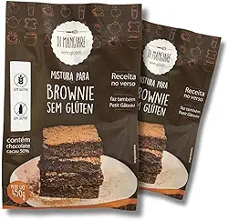 2 un. Mistura para Brownie Di Mangiare 450g Sem Glúten, Sem Leite e Sem Ovo