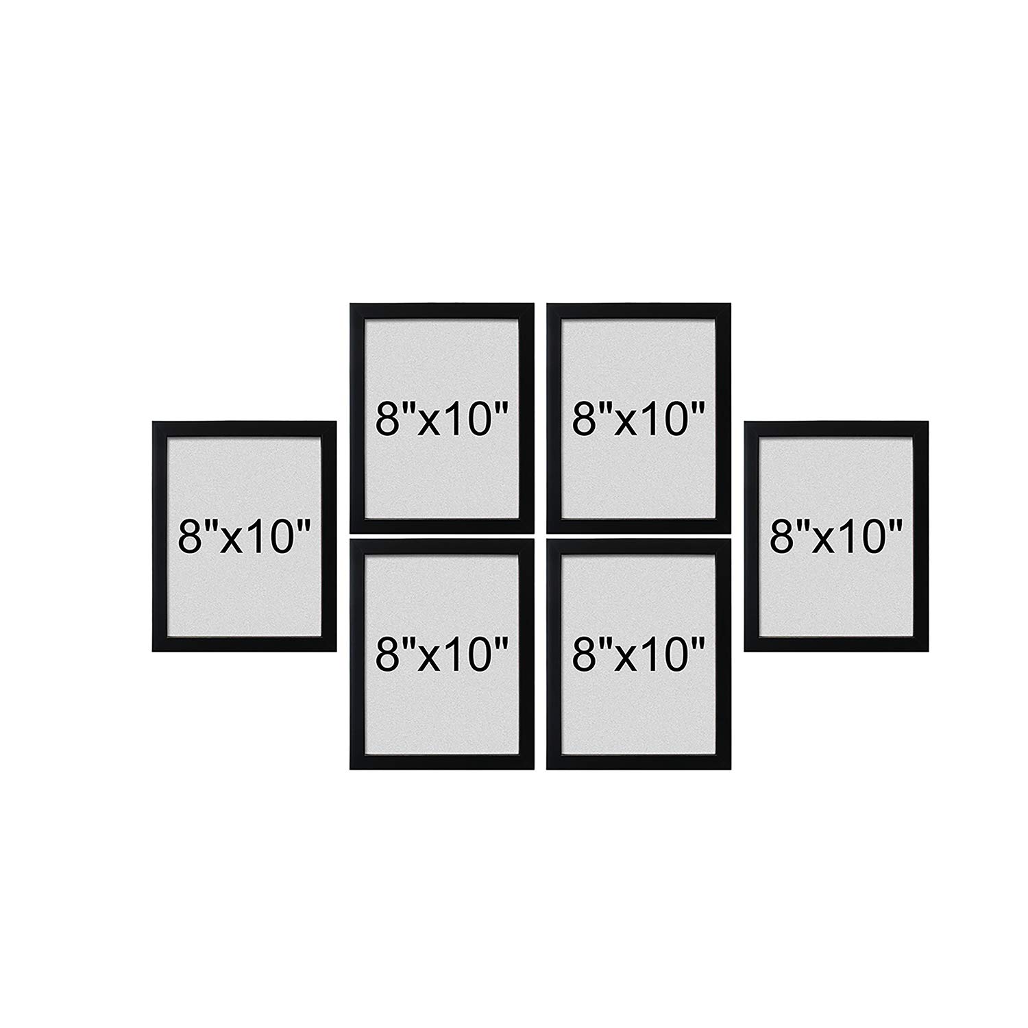 Amazon Brand - Solimo Collage Set of 6 Black Photo Frames (8 X 10 Inch - 6) 1