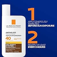 Vista 7 de La Roche-Posay Anthelios Sunscreen SPF 40, Ultra-Light Fluid Broad Spectrum SPF 40, Face Sunscreen with Titanium Dioxide Mineral, Lightweight &
