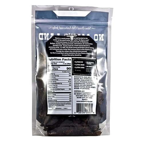 Miniatura 2 de No Man's Land MILD - Carne seca de res alta sin proteínas, baja en calorías, baja en carbohidratos, bolsa de 8.5 onzas