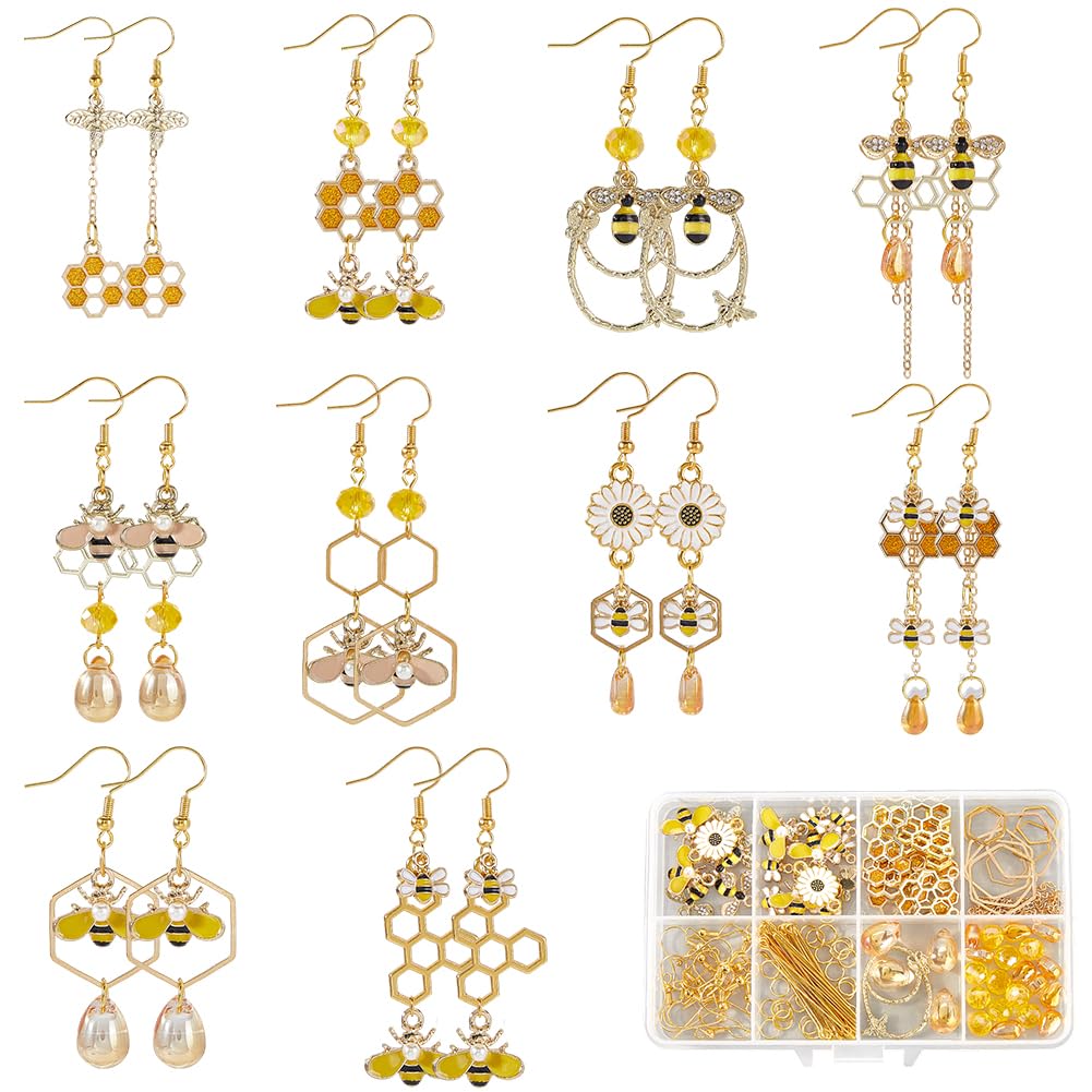 Kit de pendientes temáticos de Acción de Gracias con abejas y margaritas