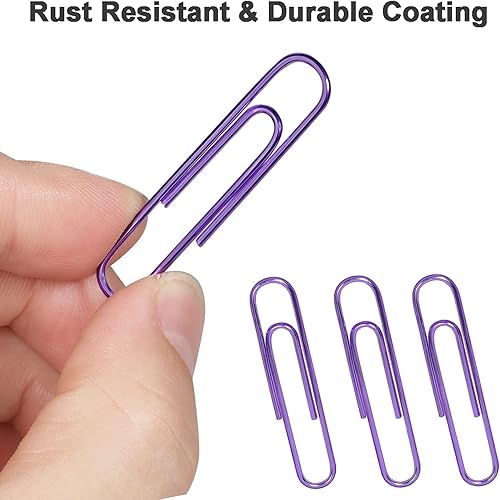 Miniatura 9 de Vinaco Clips de papel coloridos, paquete de 100 clips de papel grandes de 2 pulgadas (1.969in), duraderos y resistentes a la corrosión, clips de