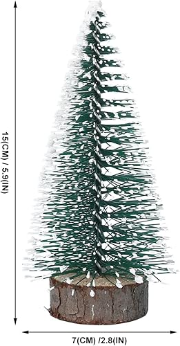 Miniatura 2 de NUOLUX Árbol de Navidad, árbol de pino en miniatura de escritorio, 6 piezas