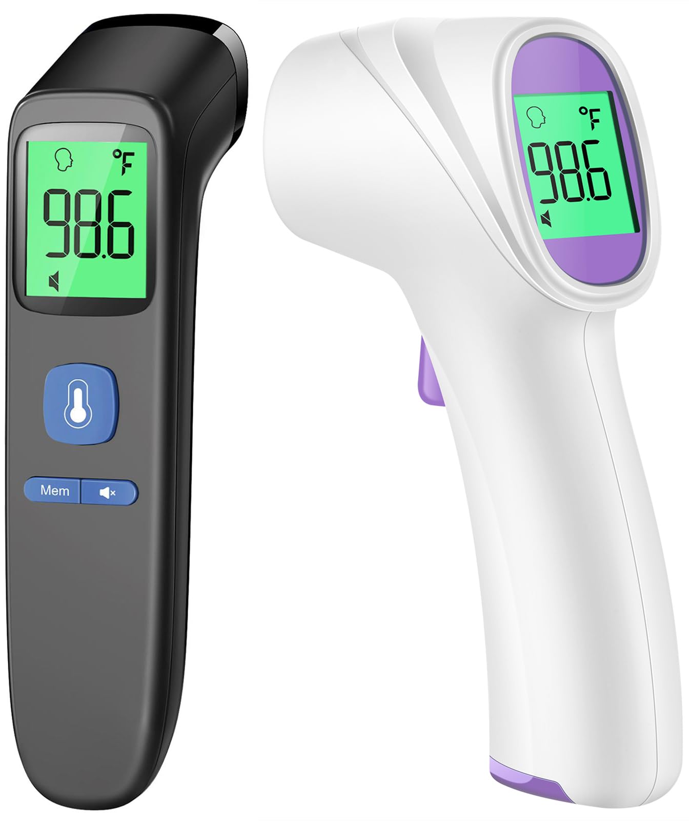 No-Touch Thermometer for Adults and Kids - 202 Black & 2000 Purple