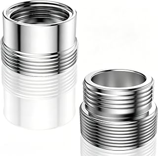 18mm Innengewinde & 22mm Außengewind Wasserhahn-Adapter Set 2pcs, Universaler Schwenk-Verlängerungsadapter mit Strahlregler M18 für Küchen