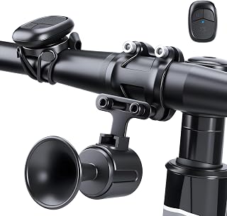 POWVINE 120dB Loud Bike Horn,Bicycle Horn with Anti-Theft,Electric Horn with Wireless Remote USB-C Rechargeable & Suspension Mount Bike Horn for Adults Bike,Scooter, Ebike, IPX5 Waterproof