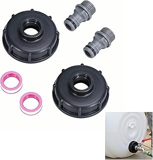 Ibc - Grifo para depósito de agua de 1000 litros, accesorio para depósito de agua Ibc, grifo con conector de 1/2 pulgadas, rosca gruesa S60 x 6, adaptador de extensión para depósito de agua de 1000 l