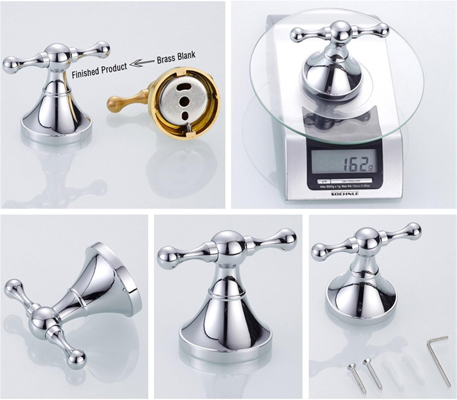 Polished Chrome Wall Mounted Bathroom Accessories Set Towel Bar Soap Dish Robe Hook Toilet Paper Holder Toothbrush(Toothbrush Holder)