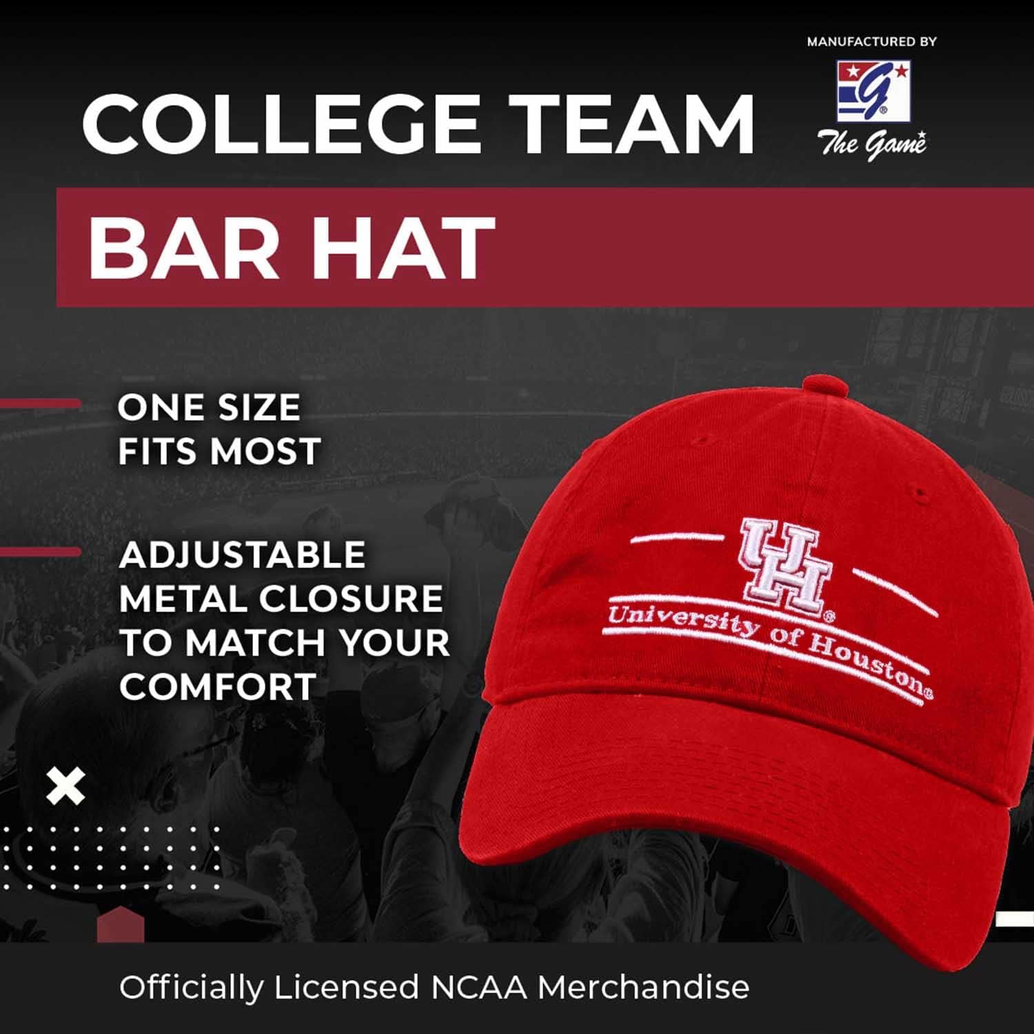 The Game NCAA Adult Bar Hat - Garment Washed Twill - Embroidered Design - Elevate Your Style and Show Your Team Spirit - Image 2