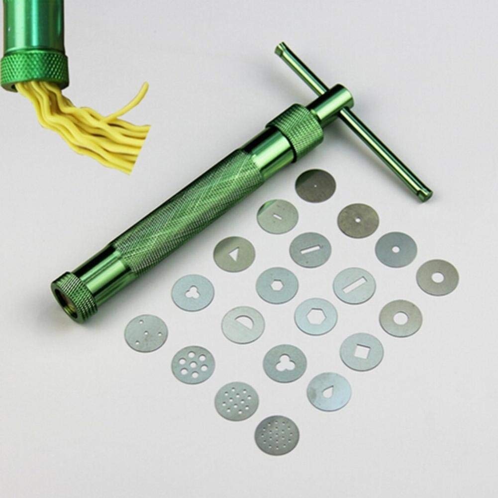 Estrusore Per Argilla In Acciaio Inox Con 20 Punte E Taglierine Per Pasta Di Zucchero E Fondente - 2