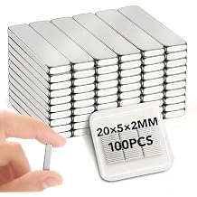 100 Pack Bar Magnet, 20x5x2mm Rectangle Magnets, Thin Magnets