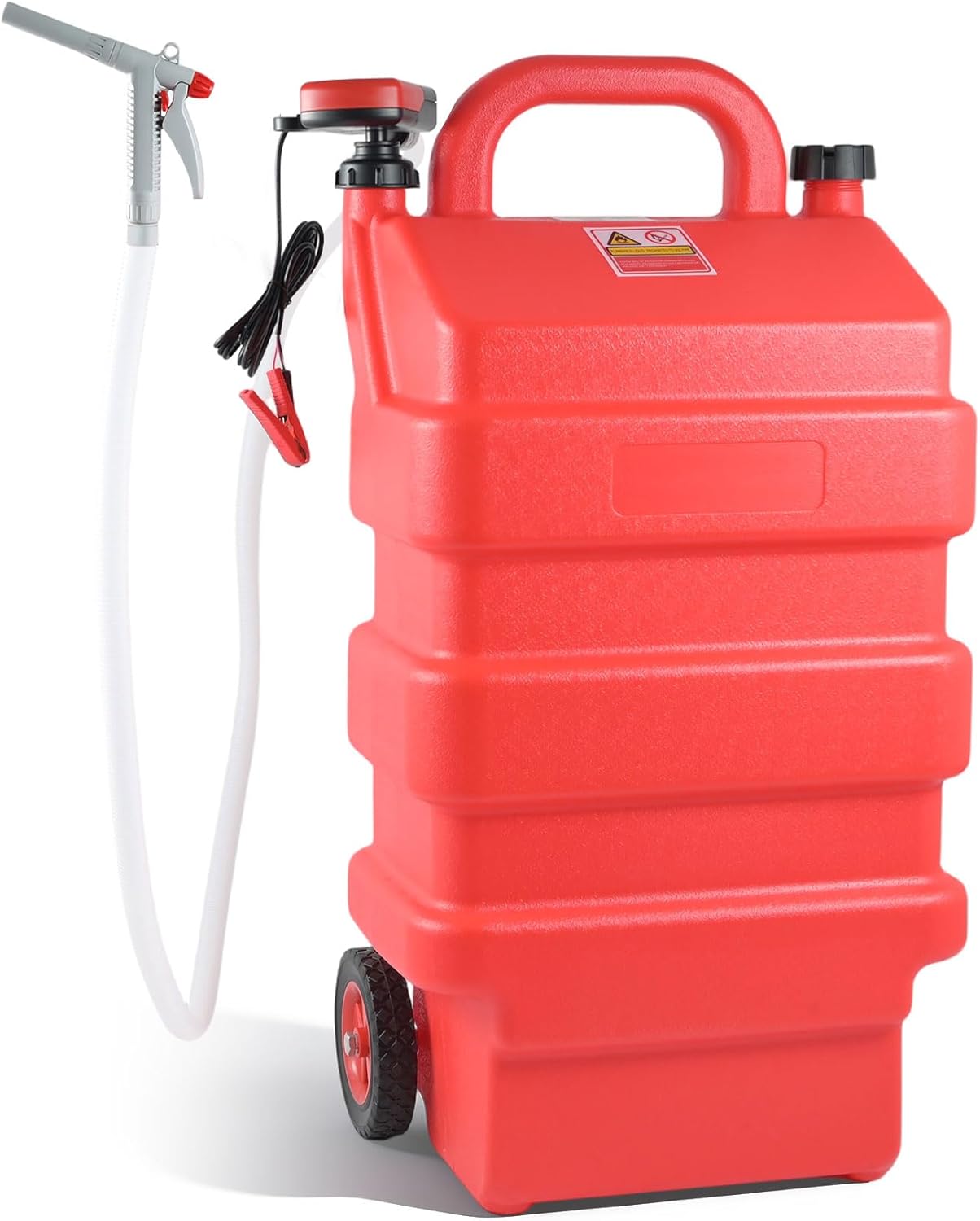 16 Gallon Fuel Caddy, Automatic Gas Can Pump with Auto Stop and Overfill Protection, 52'' Extra Long Hose, 3.8 GPM, Battery Powered Transfer Pump, Portable Gas Transfer Pump for Oil, Diesel, Gasoline
