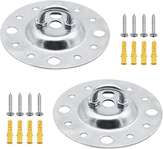 KingYH 2 Piezas 115mm Ganchos de Techo Metal Suspensión Techo Gancho en Forma de U para Montaje en Pared Servicio pesado para Colgar Columpio Hamaca Yoga Cubierta del Océano Accesorios de Hardware