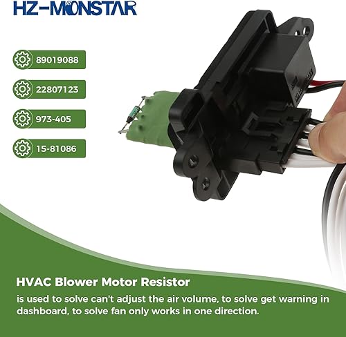 Miniatura 3 de 89019088 Kit de resistencia de motor de soplador HVAC con arnés, compatible con Chevy Silverado Tohoe Avlanche Yukon GMC Sierra Suburban Cadillac