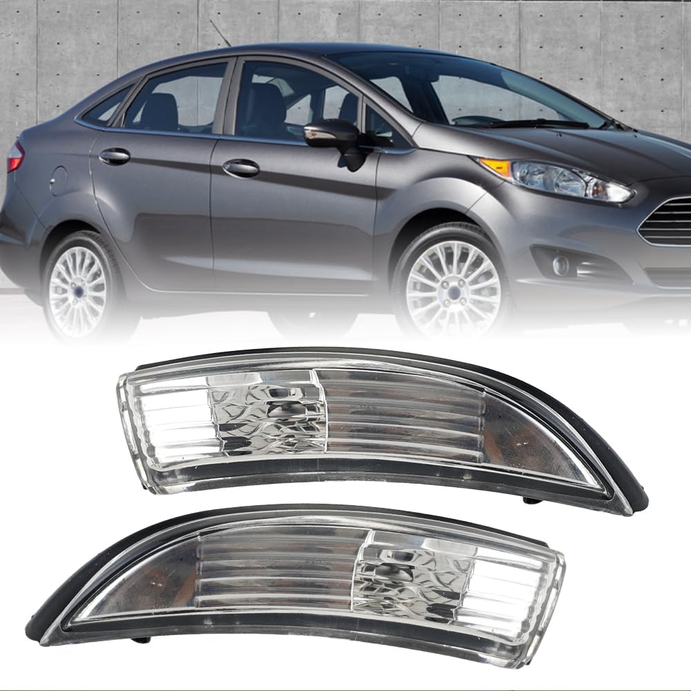 MenDaOLv Wing Mirror Indicator for Ford Fiesta MK7/MK7.5 2008 2009 2010 2011 2012 2013 2014 2015 2016 2017 Dynamic Turn Signal Lights,Flowing Sequential Indicator.,C-Driver Passenger Side