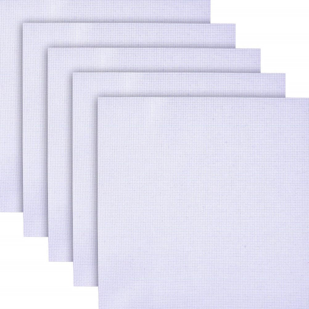 HEALLILY 6pcs Aida Cloth Reserve Cross Stitch Fabric White Embroidery Fabric for Handwork Sewing DIY Craft