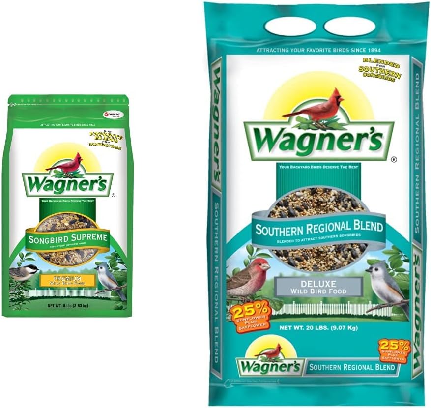Wagner's Songbird Supreme Wild Bird Food Blend (8 lbs) and Southern Regional Blend Wild Bird Food (20 lbs)