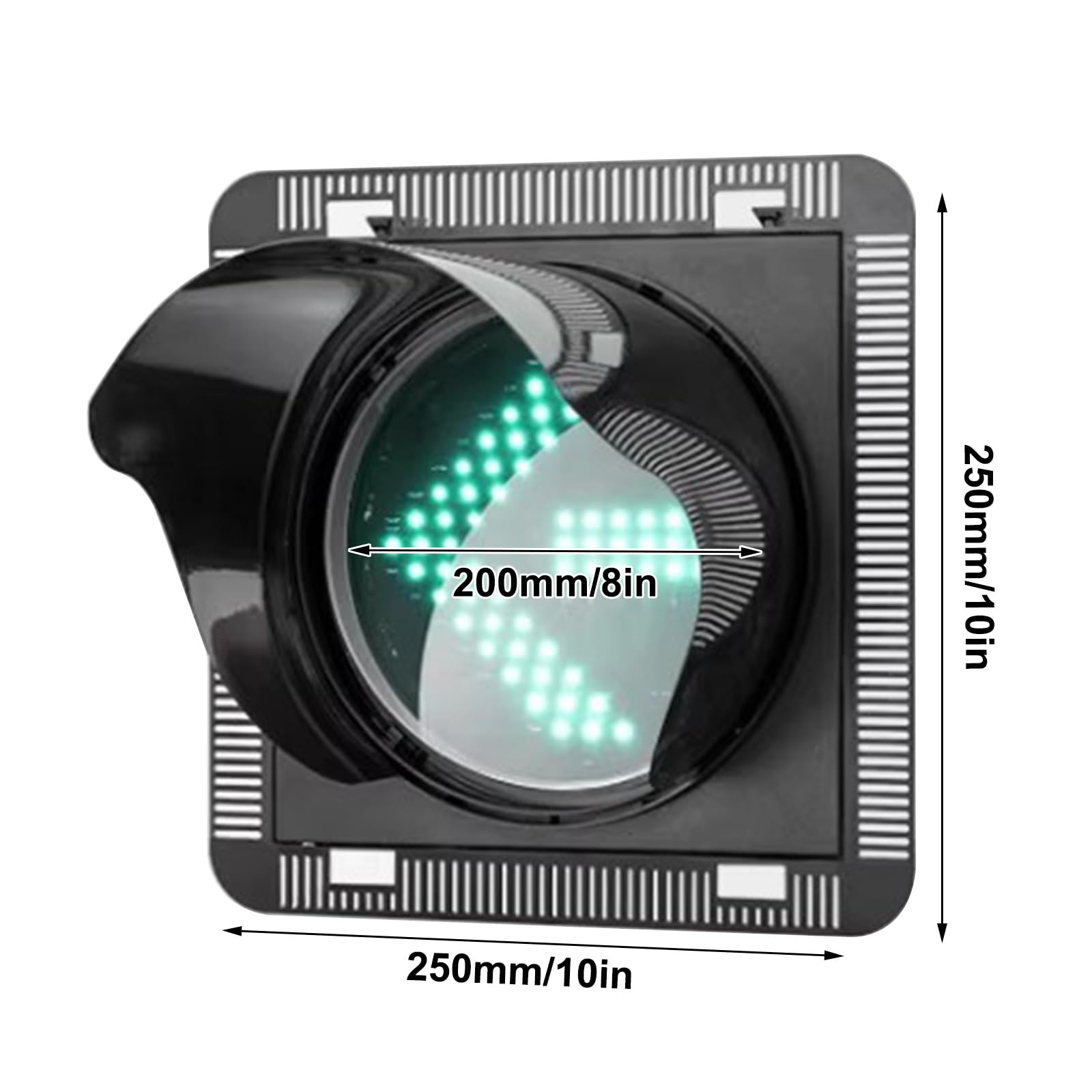 Światła LED, światło stopu i ścieżki czerwono-zielonej, znak drogowy 200 mm z osłoną przeciwsłoneczną, wytrzymały materiał PC, idealny do bezpieczeństwa, robót drogowych i stref SCO