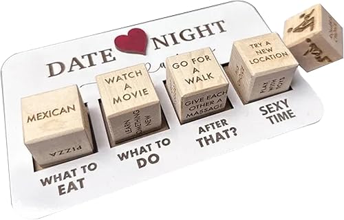 Grebest Dados divertidos para parejas, dados traviesos para citas, regalo novedoso para mujeres y hombres con patrones románticos, kit de dados para