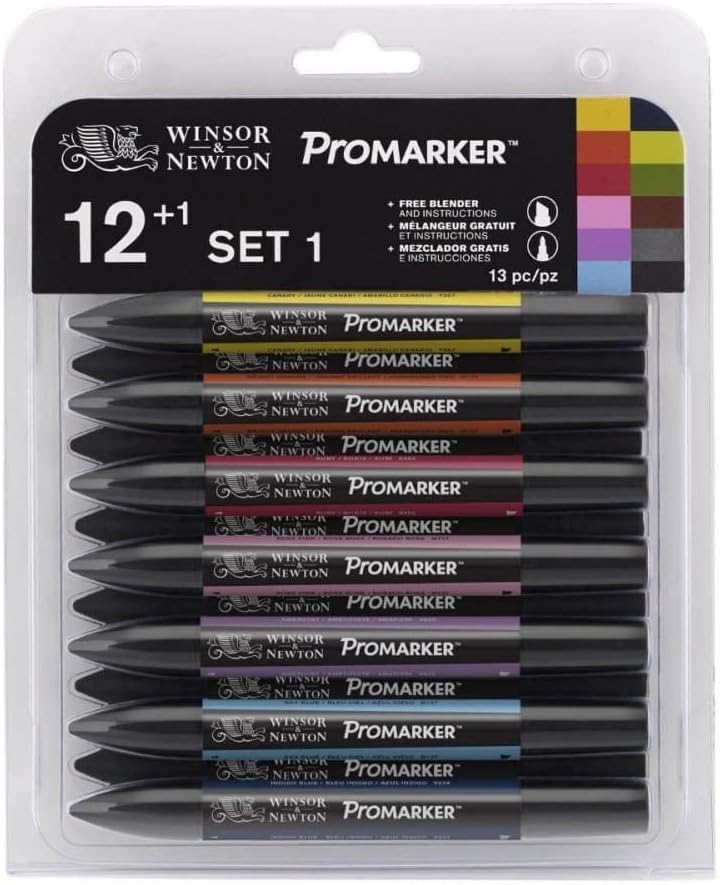 Letraset Pro Marker Blending Set 1, Twin-Tip, 12-Pack