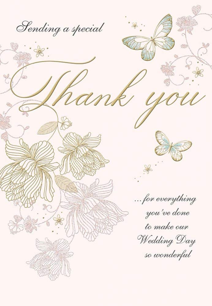 Piccadilly Greetings Traditional Wedding Card Wedding Thank You - 9 x 6 inches