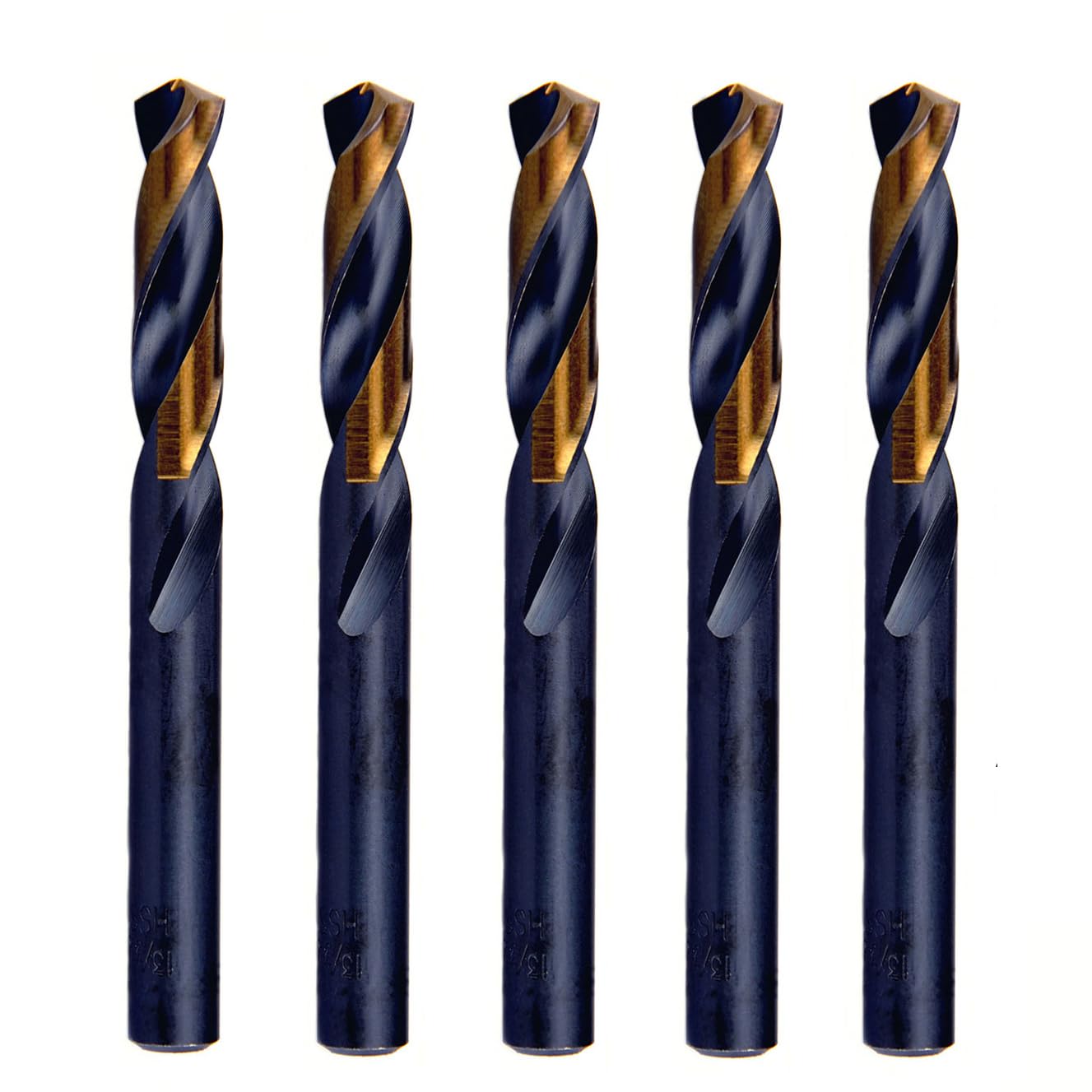 MAXTOOL 7/32 "5 brocas de tornillo idéntico HSS M2 Twist Stub Brocas totalmente molidas negro y bronce; SMF02H10R14P5
