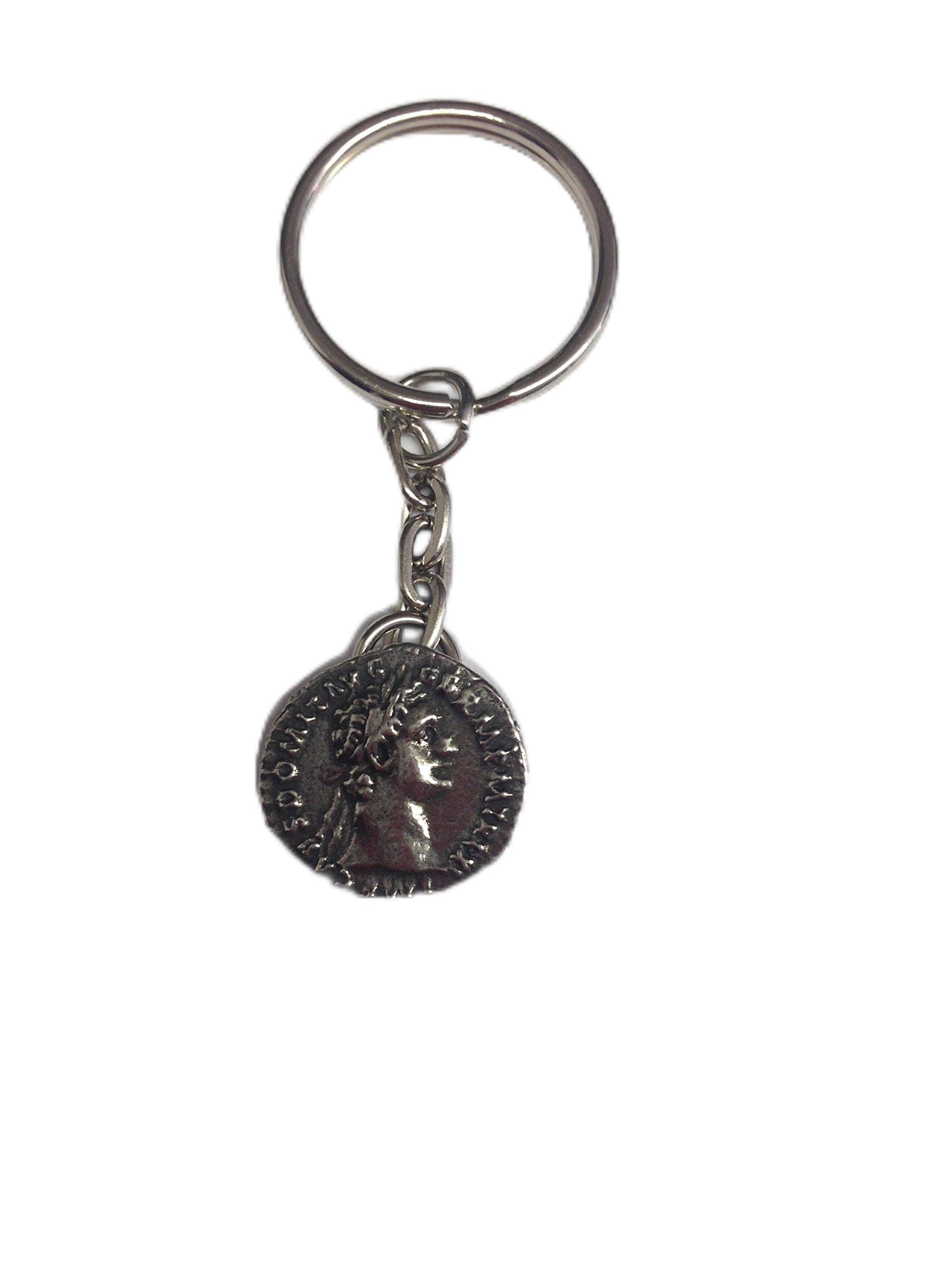 Prideindetails Silver Domitian We-C12 Roman Coin Made Of Fine English Pewter On A Split Ring Keyring