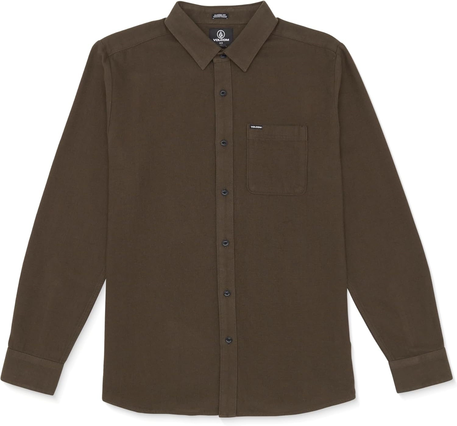 Volcom Men's Caden Solid Long Sleeve Button Down Shirt, Wren, XX-Large